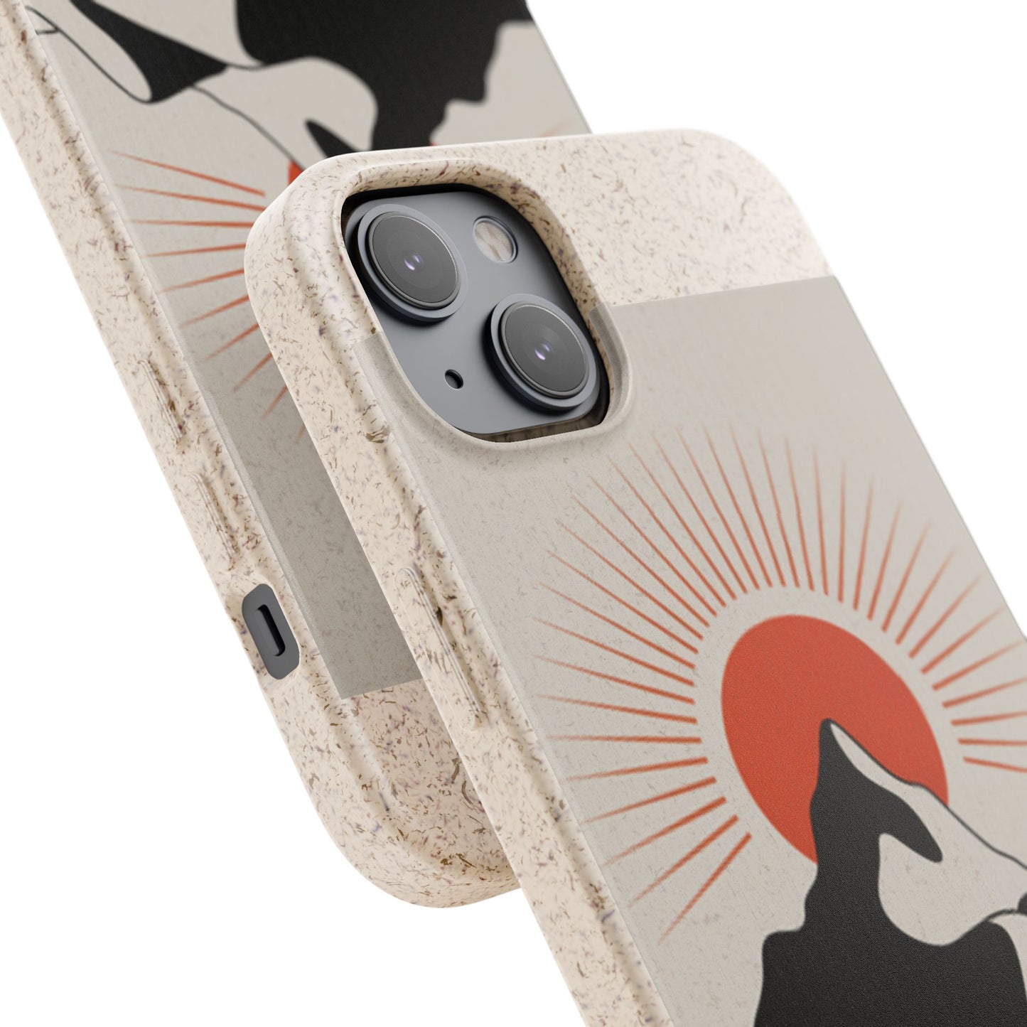 Biodegradable Phone Case - Mountain Design, Eco-Friendly Mobile Cover, Sustainable Tech Accessory