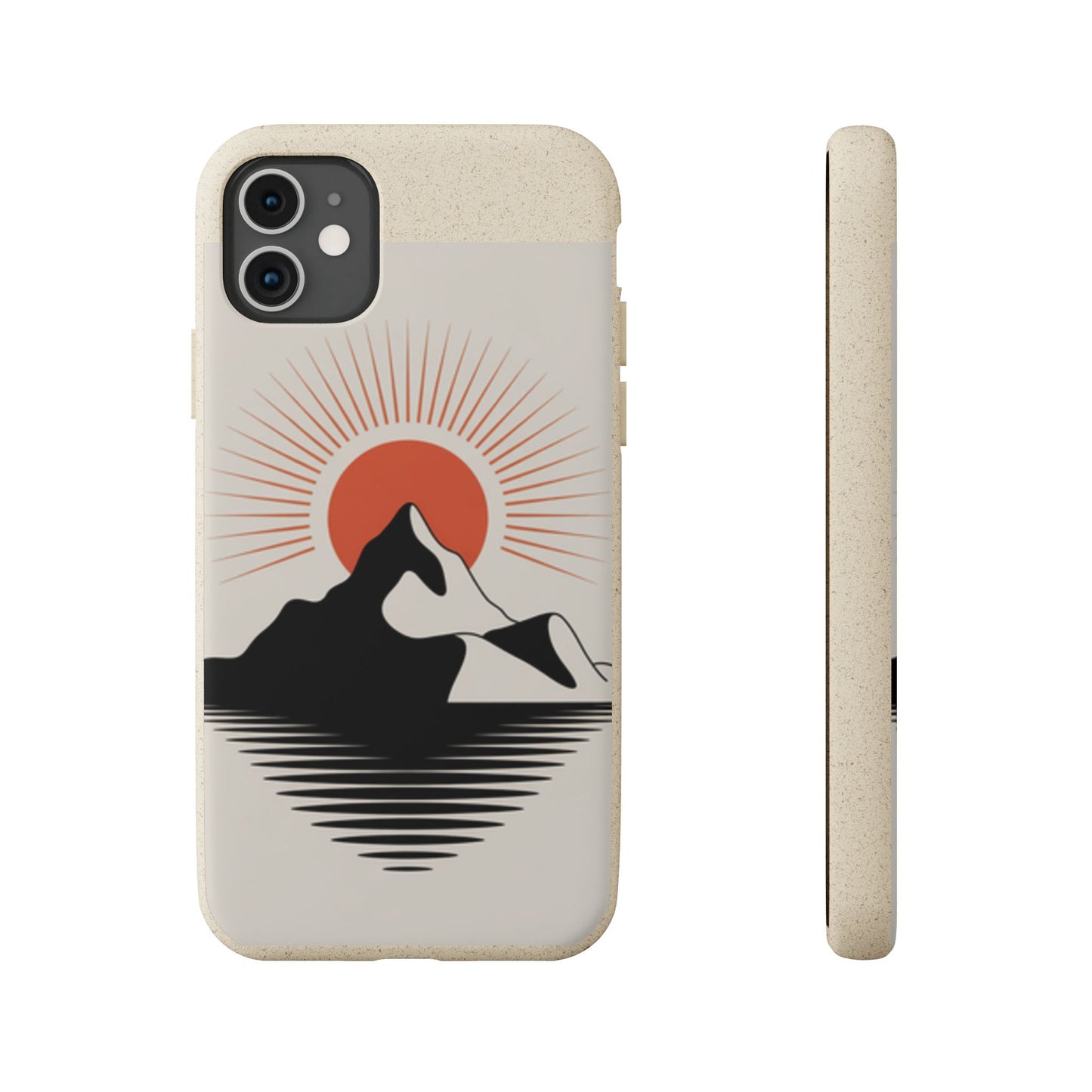 Biodegradable Phone Case - Mountain Design, Eco-Friendly Mobile Cover, Sustainable Tech Accessory
