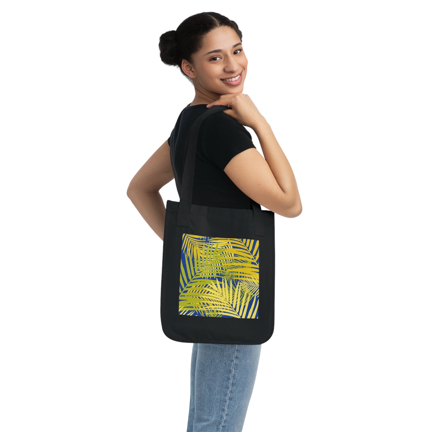 Tropical Leaf Organic Canvas Tote Bag – Eco-Friendly, Stylish & Functional