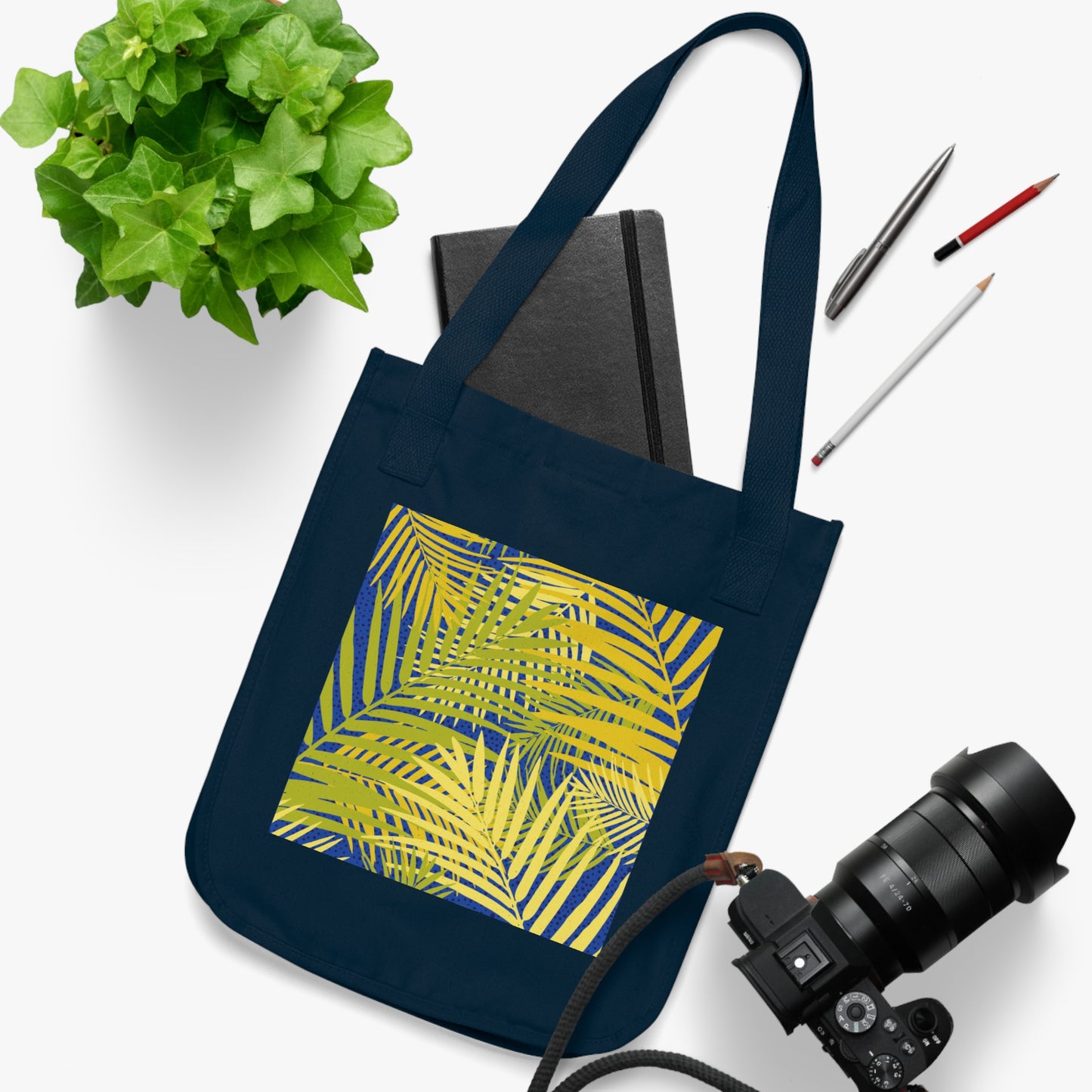 Tropical Leaf Organic Canvas Tote Bag – Eco-Friendly, Stylish & Functional