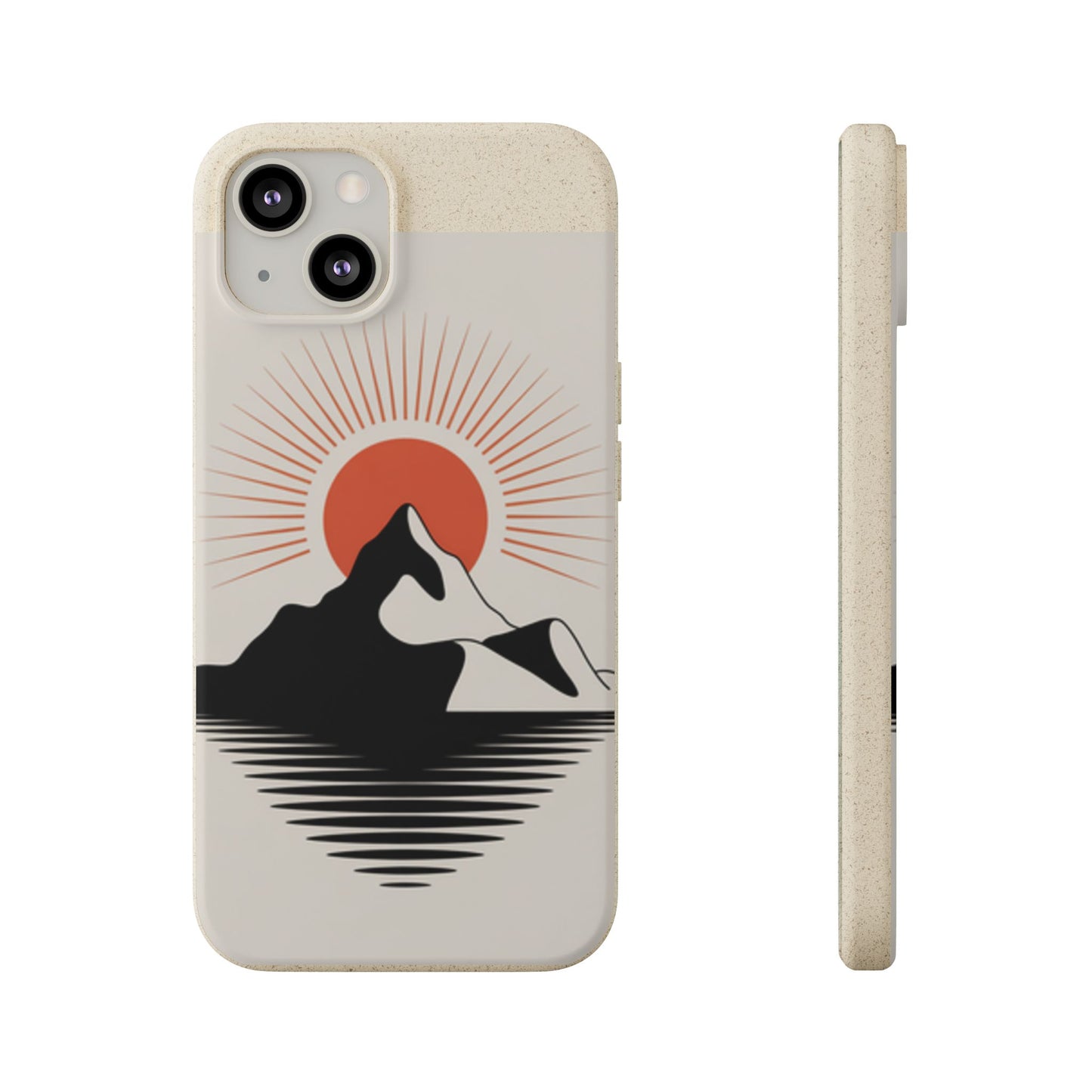 Biodegradable Phone Case - Mountain Design, Eco-Friendly Mobile Cover, Sustainable Tech Accessory