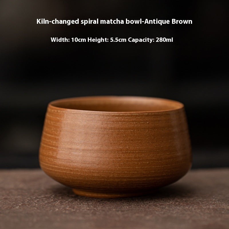 Kiln Baked Thread Matcha Bowl Tea Ceremony Utensils