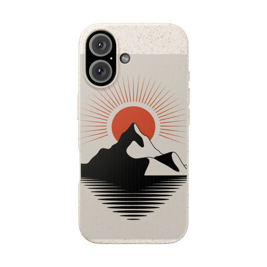 Biodegradable Phone Case - Mountain Design, Eco-Friendly Mobile Cover, Sustainable Tech Accessory