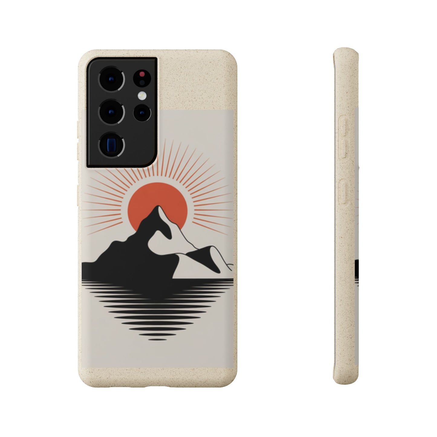 Biodegradable Phone Case - Mountain Design, Eco-Friendly Mobile Cover, Sustainable Tech Accessory