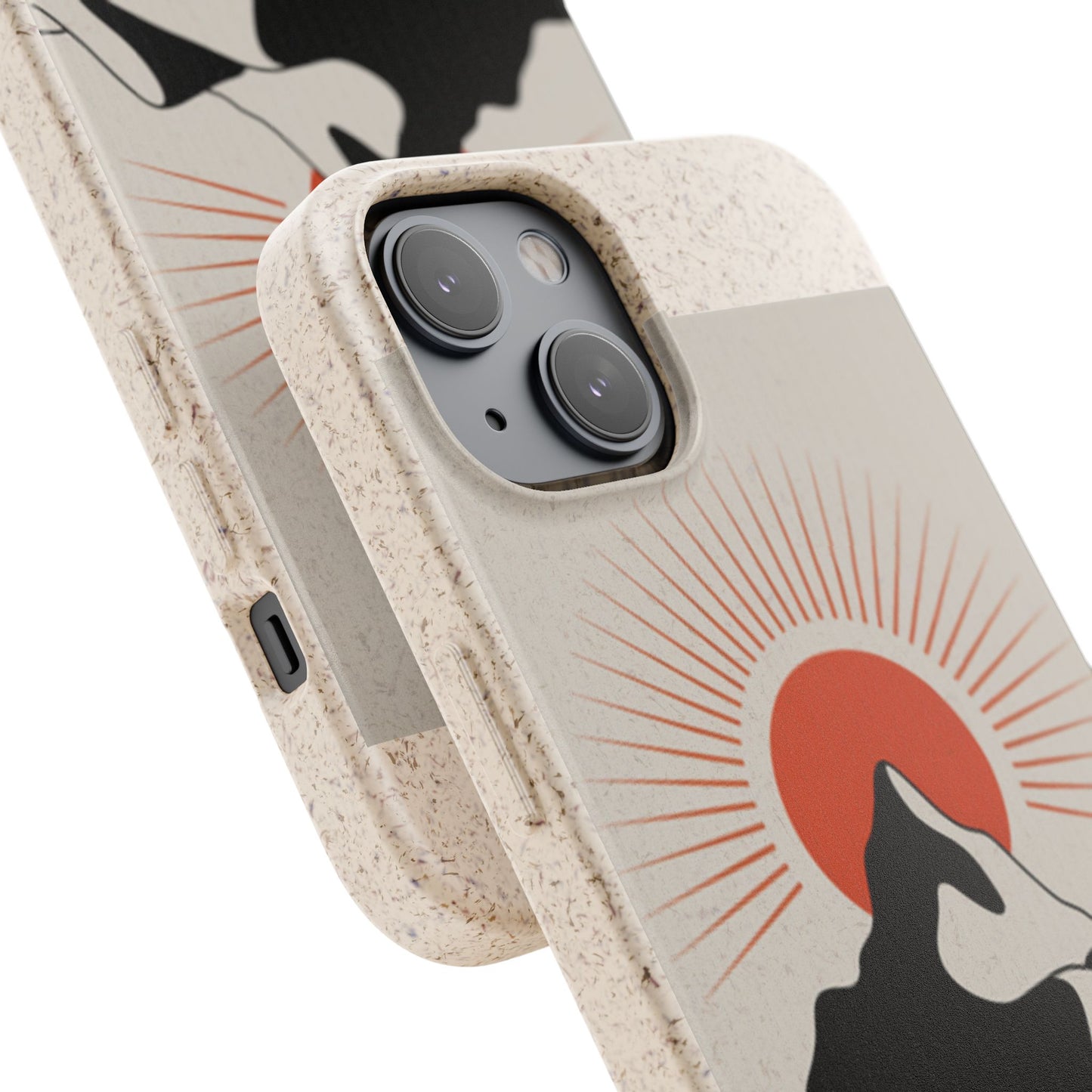 Biodegradable Phone Case - Mountain Design, Eco-Friendly Mobile Cover, Sustainable Tech Accessory