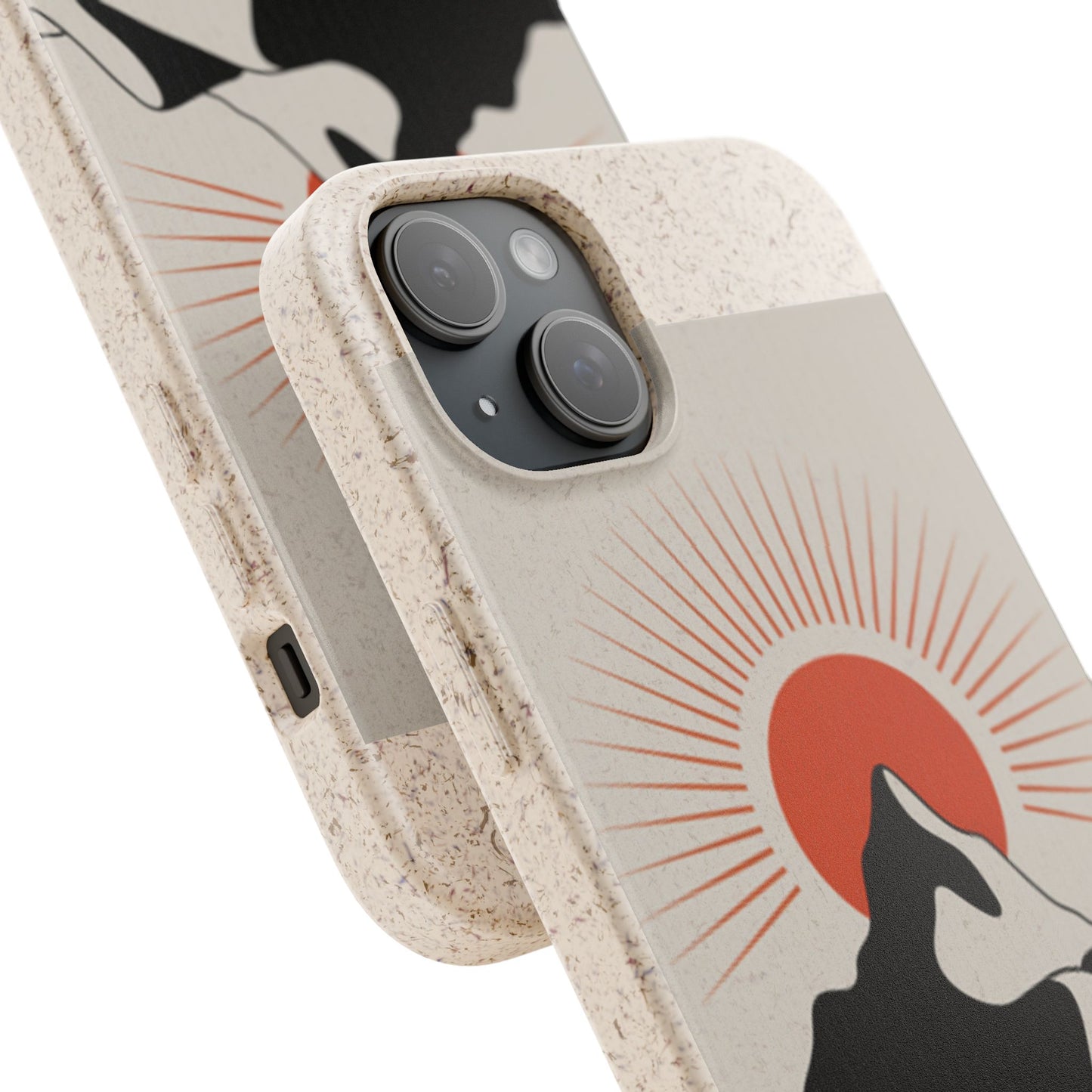 Biodegradable Phone Case - Mountain Design, Eco-Friendly Mobile Cover, Sustainable Tech Accessory