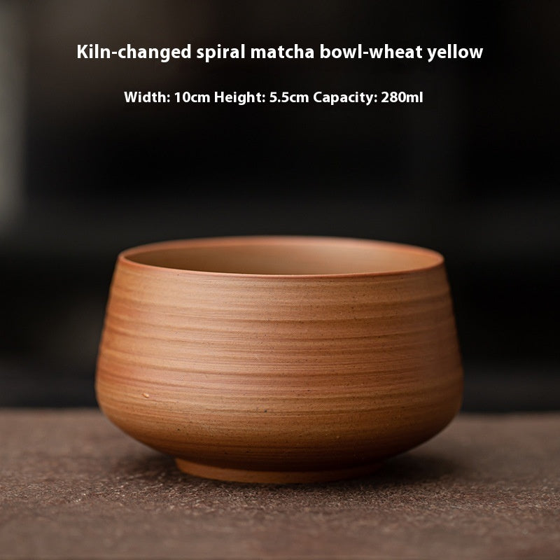 Kiln Baked Thread Matcha Bowl Tea Ceremony Utensils
